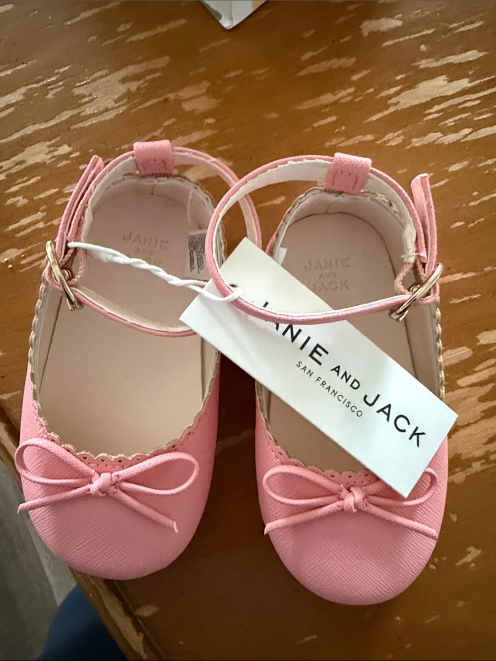 Janie and Jack Pink Bow Mary Jane Dress Shoes